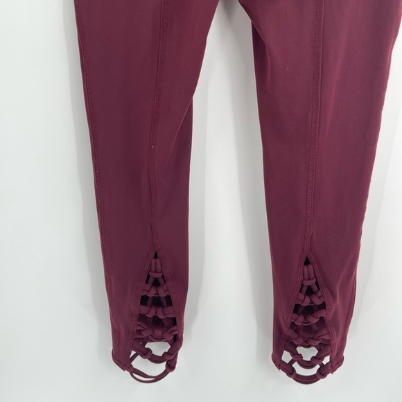 Free people movement active wear workout kali crop leggings wine red size small - Picture 12 of 13